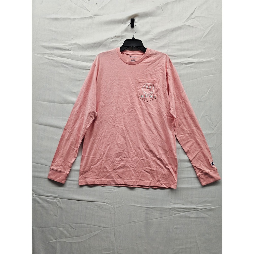 Champion Minnesota Golden Gophers Pink Long Sleeve Pocket T-Shirt Smiley Face L
